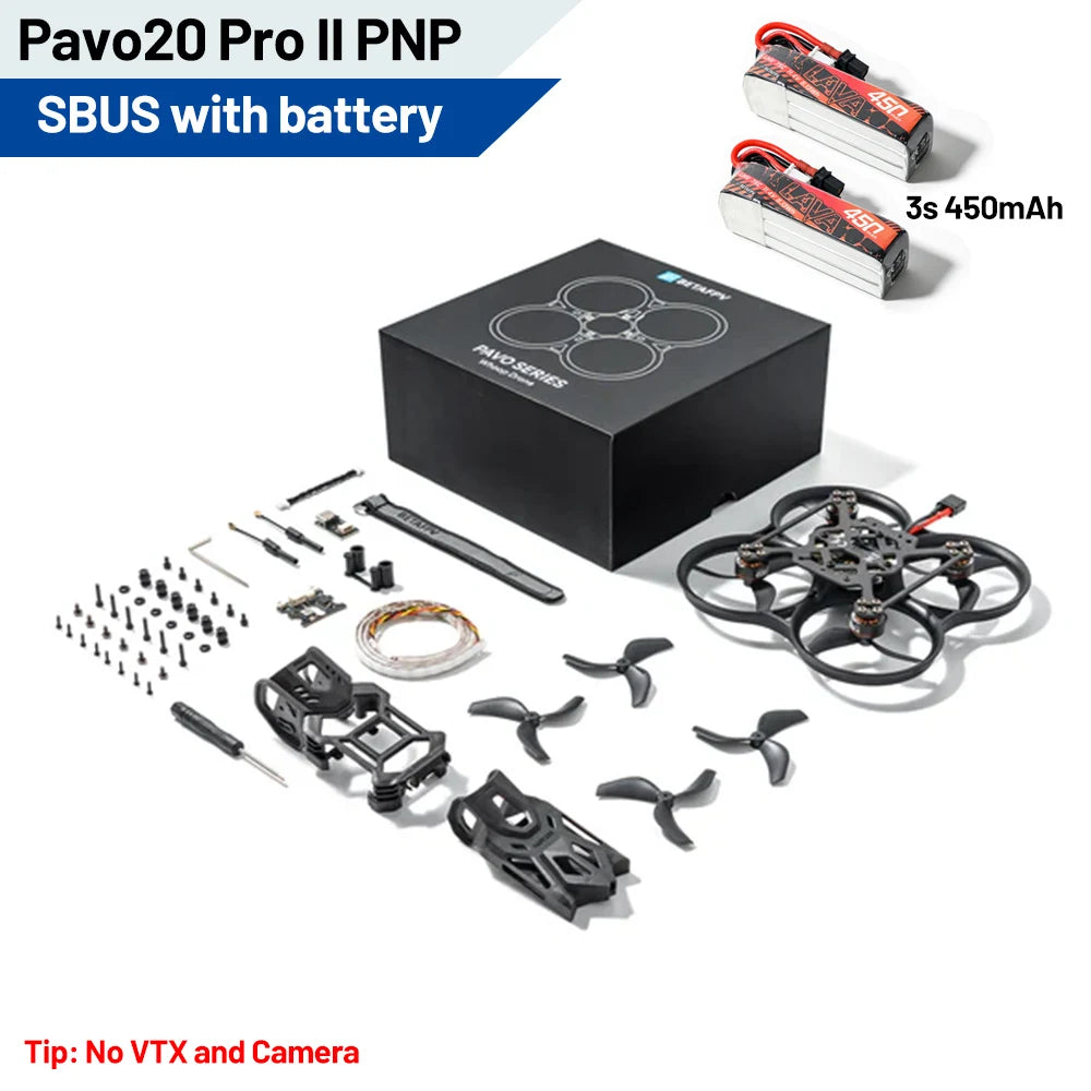 Pavo20 Pro II FPV Drone with ELRS 1104 Motors - High Performance System Pavo PNP SBUS 2B Tidesmit