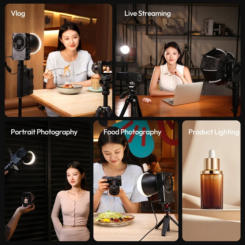100W COB LED Video Light Bi-Color 2700-6500K Studio Lighting Tidesmit