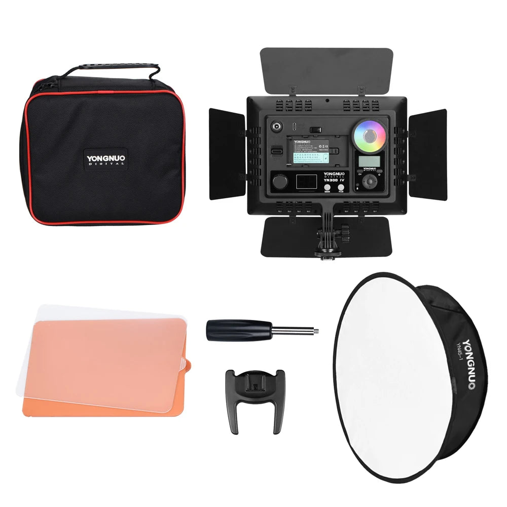 RGB LED Video Light Panel | Adjustable 3200-5600K DSLR Lighting With Softbox Tidesmit