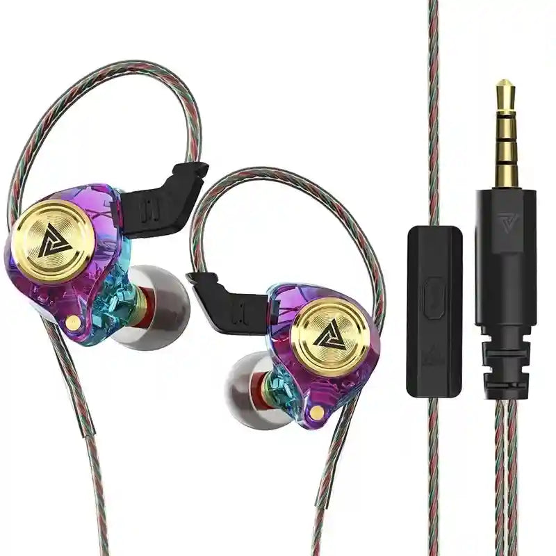 Wired Earbuds with Microphone - Noise Cancelling Bass Headset Purple Tidesmit