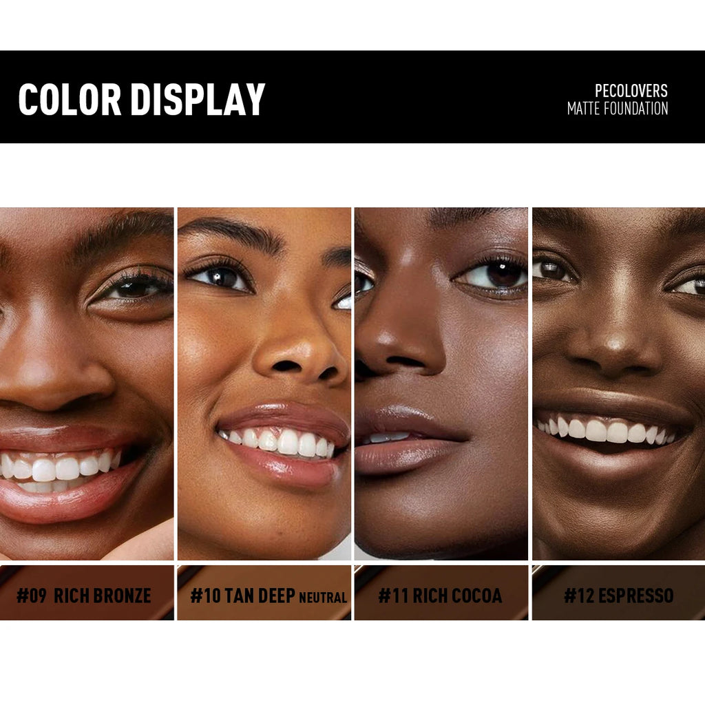 Tidesmit full coverage face foundation showing texture closeup for waterproof oil control and long lasting makeup