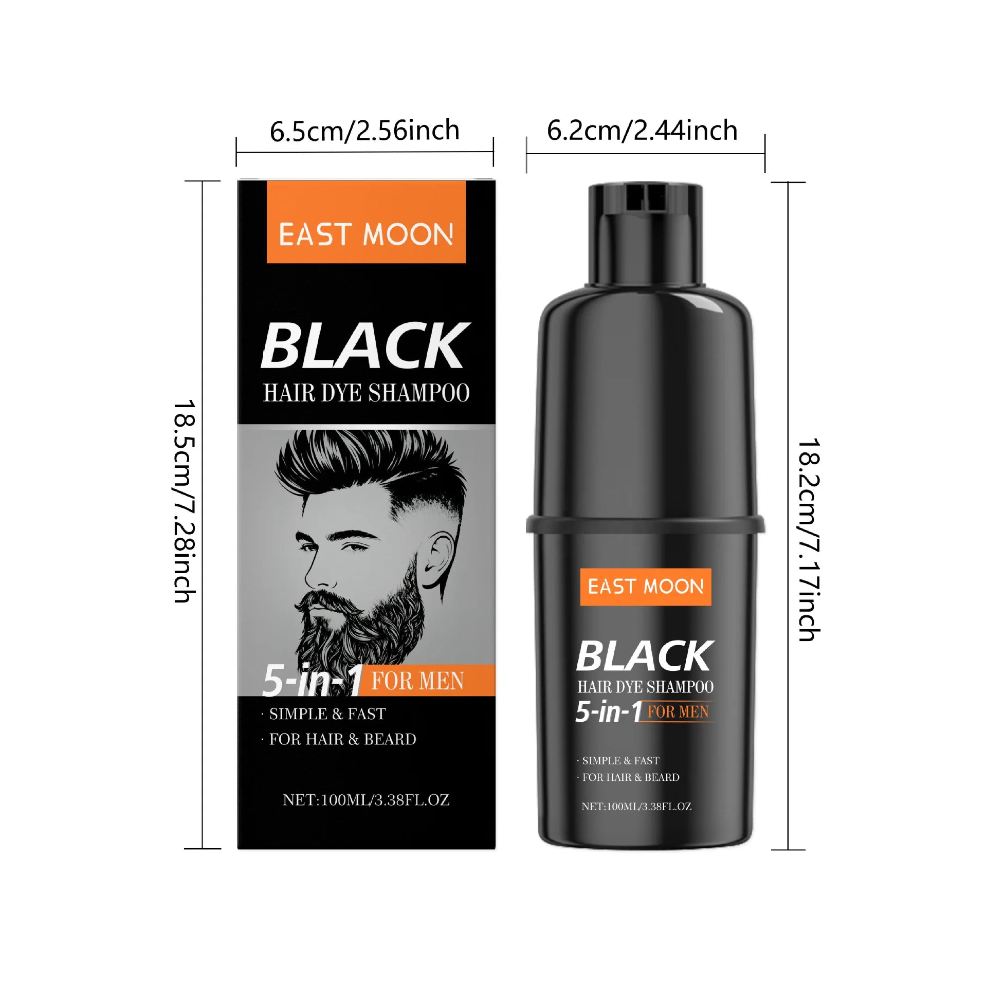 East Moon 5in1 Man Hair Dye Shampoo Repairing Gray White Non Irritating Keep Nourish Root Holiday Gift Black Hair Dyeing Shampoo