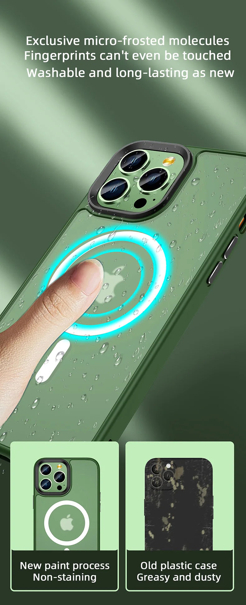 Magnetic iPhone Case with Wireless Charging & Military-Grade Drop Protection Tidesmit