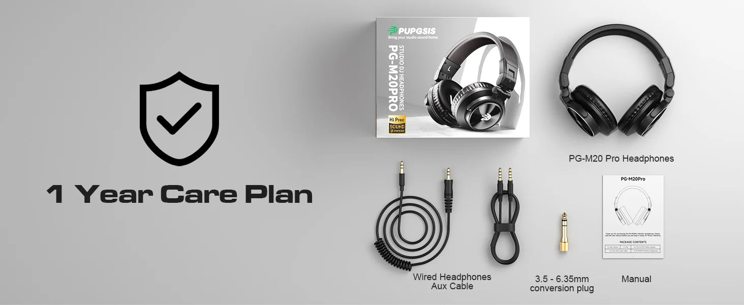Studio Headphones - Over-Ear Professional Audio Monitoring (Black) Tidesmit