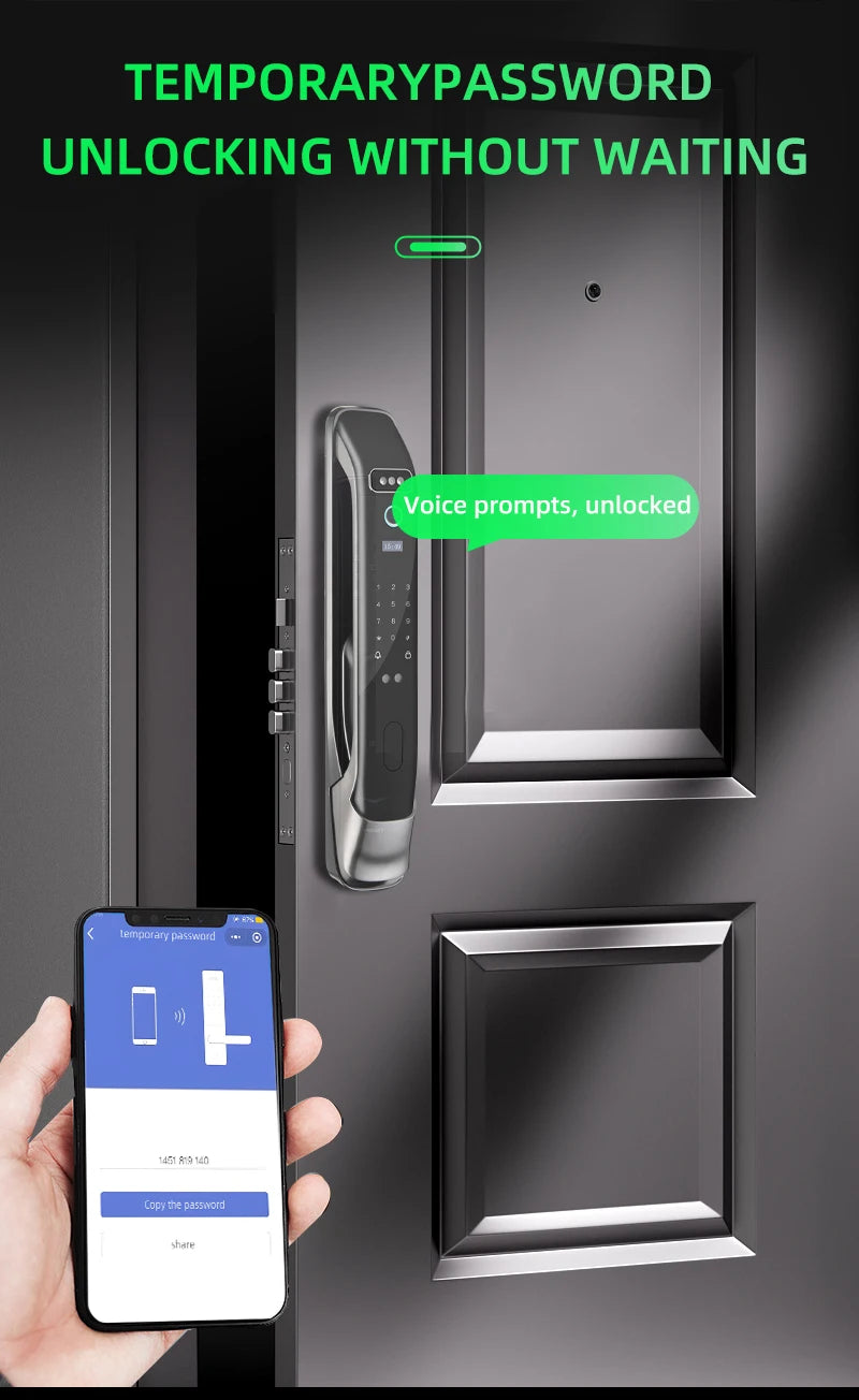 3D Face Recognition Smart LOCK Unlock Digital Door Lock With Camera FIngerprint Password Unlock Keyless Electronic Door Lock