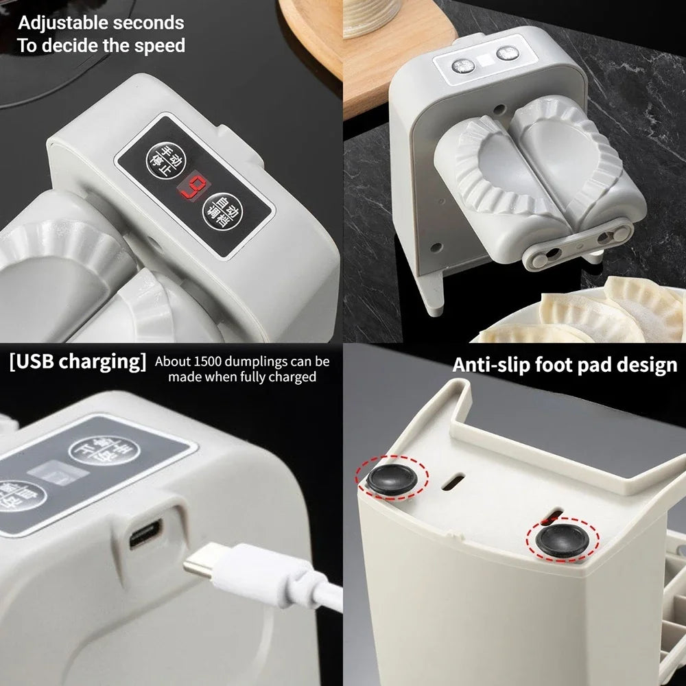 Tidesmit automatic electric dumpling maker machine pressing empanadas and ravioli with rechargeable battery feature