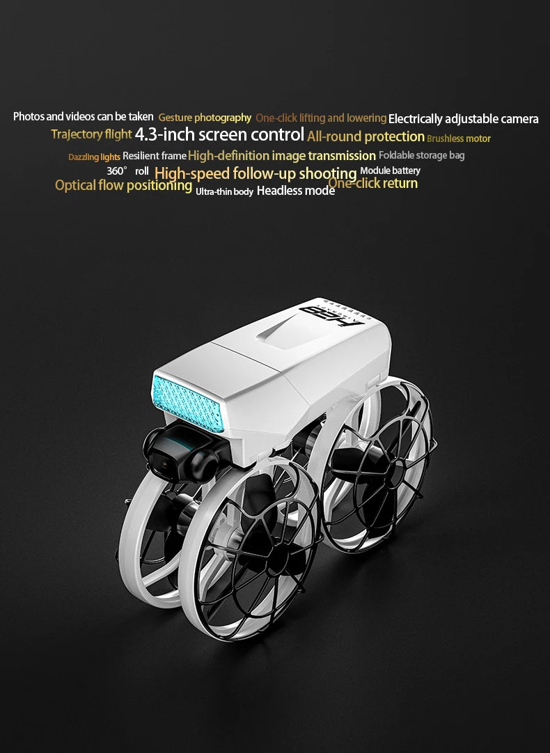 4K Camera Drone with Display Remote - Foldable GPS Obstacle Avoidance Tidesmit