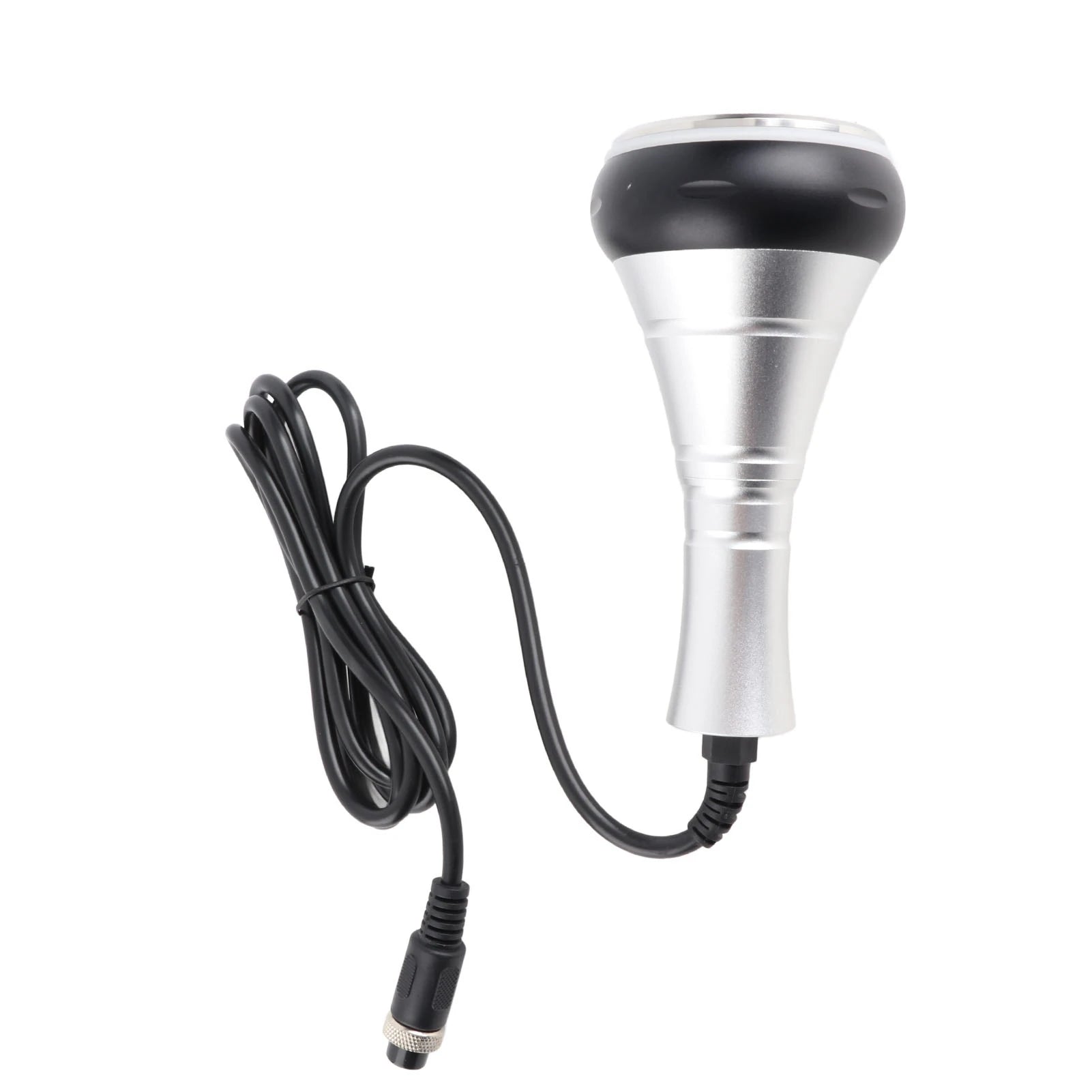 5-hole 40KHz RF ultrasonic cavitation replacement wand with silver handle and black cord for body slimming machine.