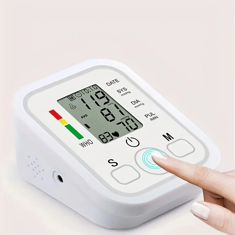 Blood Pressure Monitor Upper Arm Automatic BP Cuff Machine with LED Display for Home Use Health Care