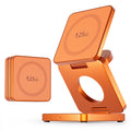 3-in-1 Magnetic Wireless Charger: 25W Qi2 Certified Foldable Stand qi2.2 25w Orange Tidesmit
