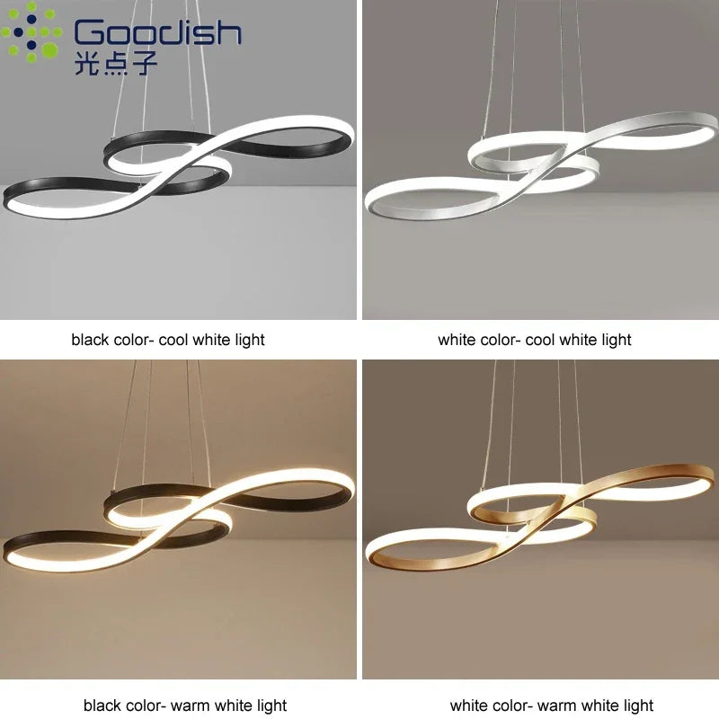 Modern Nordic LED Ring Light | Dimmable Minimalist Home Lamp 92cm Tidesmit