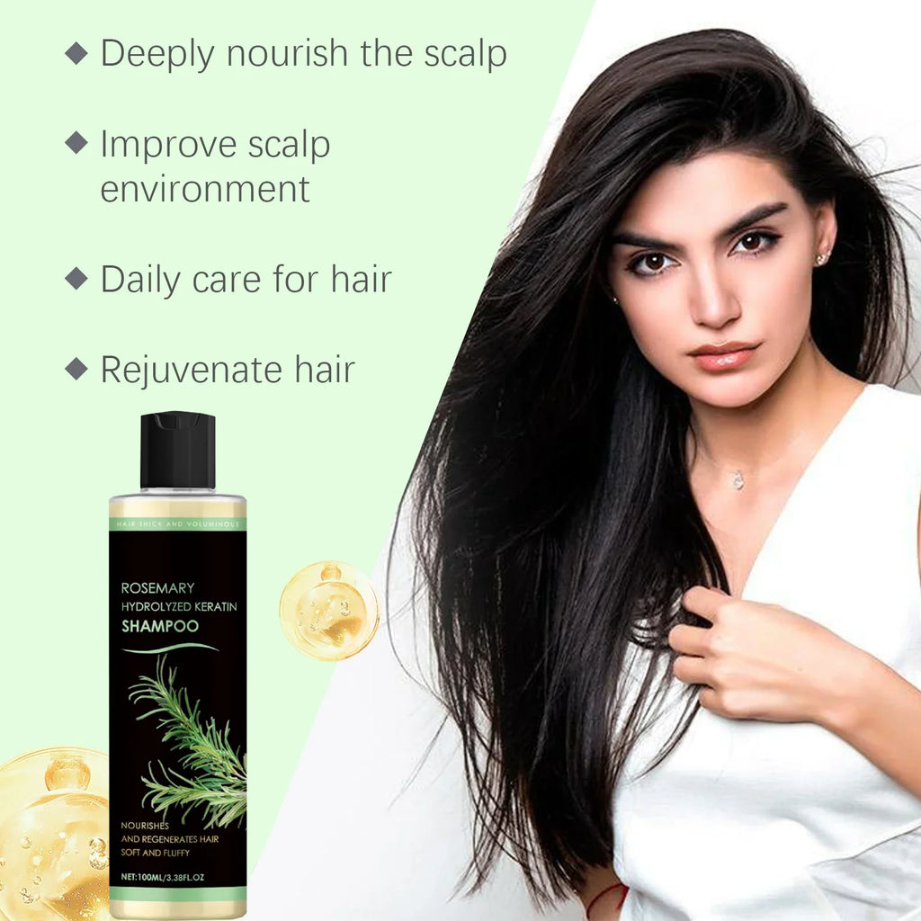 Rosemary Shampoo For Hair Thickness-Volumizing Strengthening-Hydrates Reduces Breakage-Sulfate-Free For Fuller Looking Hair
