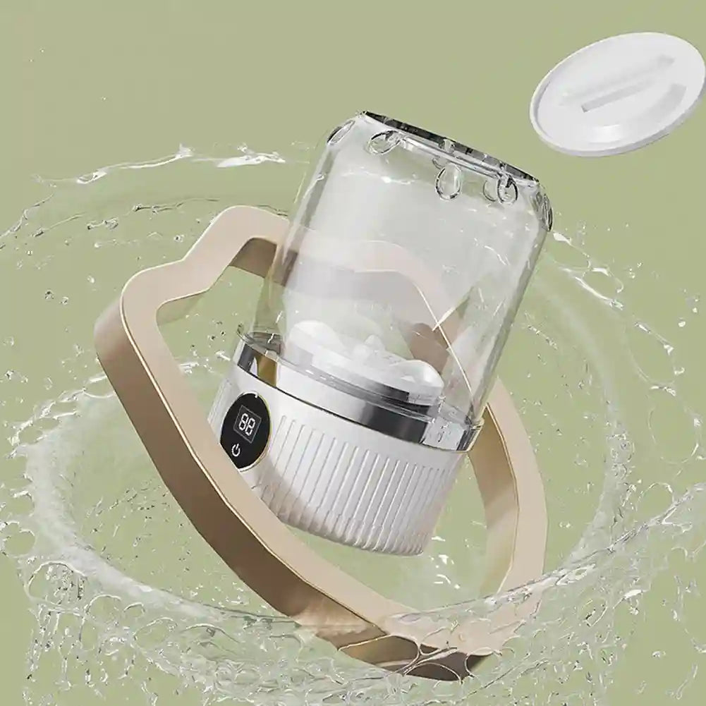 Tidesmit portable wireless mini washing machine bucket for travel cleaning underwear and socks, side view.