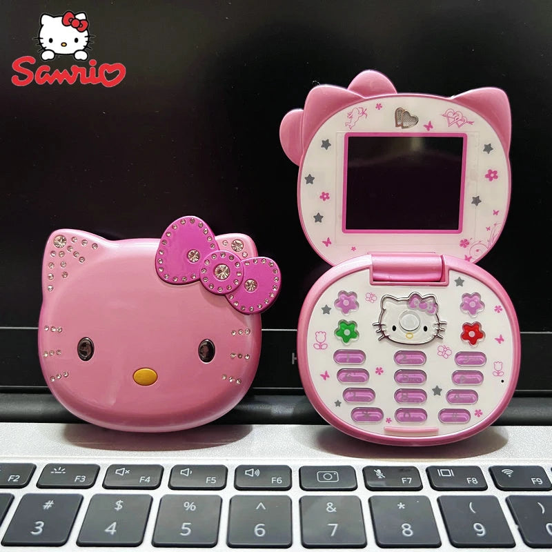 2024 Sanrio Hello Kitty Flip Phone Kawaii K688 Cartoon Taiml Cute Mini Phone Birthday Fashion Gift Toys Christmas For Anime Fans