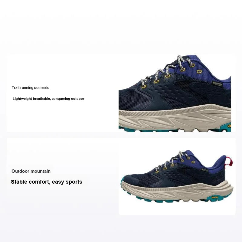 HOKA ONE ONE Anacapa 2 Slip Resistant Abrasion Resistant Low top Trail Running Shoes Men's Blue 1141632F-VMN