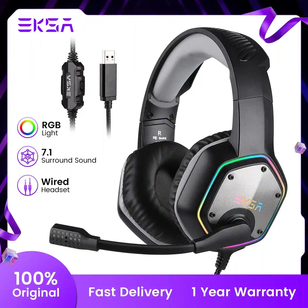 Wireless Gaming Headset with Mic - 7.1 Surround Sound for PC and PS5 Tidesmit