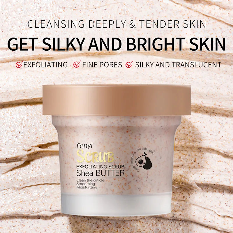 Shea Butter Body Scrub – Natural Exfoliating Skin Polish 100g Scrubs Treatments Tidesmit
