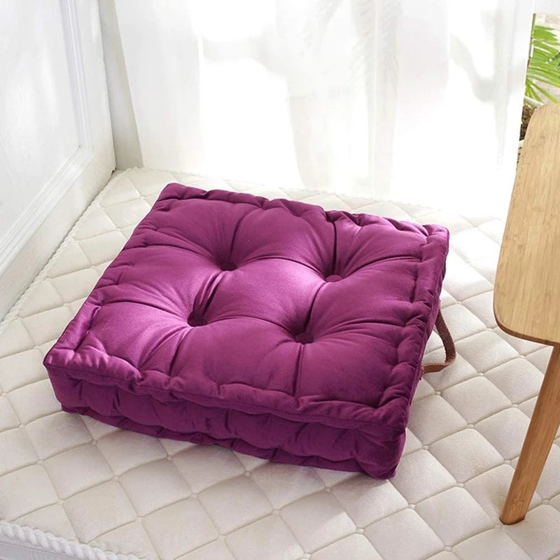 Square Thick Floor Seating Cushions Tufted Meditation Pillow Floor Pillow Seating with Carrying Handle Tatami Pad Christmas Gift