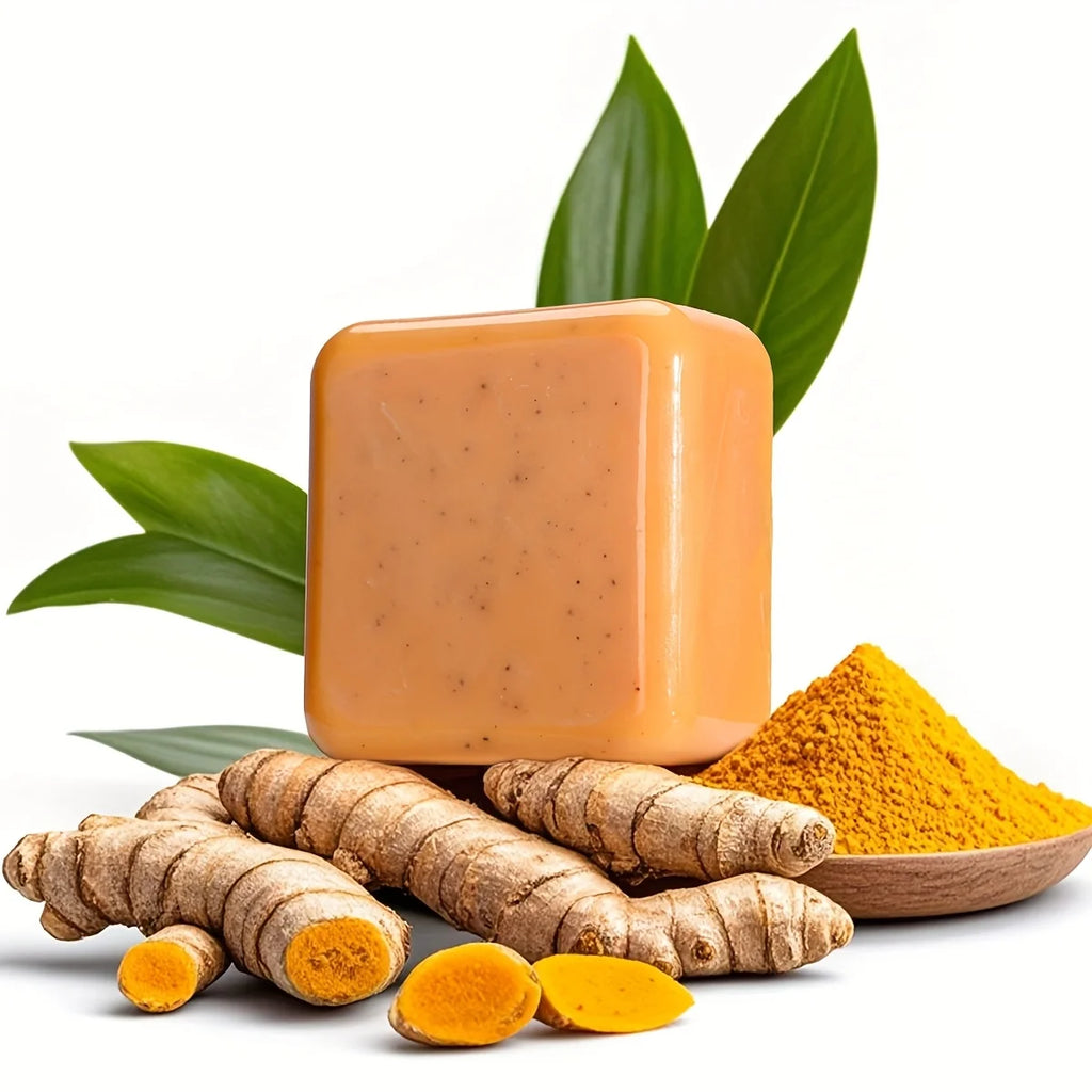 70g Turmeric Shaving and Cleansing Soap with Added Vitamin C to Make the Skin More Beautiful, Walnut Shell Powder Deeply Cleanses