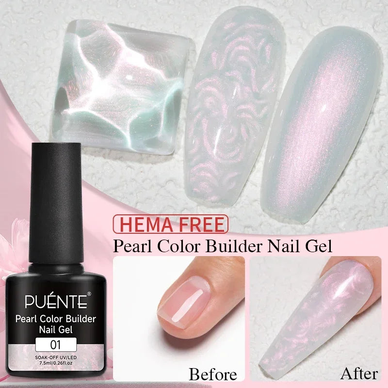 3D Sculpture Gel Nail Polish 15ml - Professional Soak Off Formula Permanent Makeup Machines Pearl Extension 01 Tidesmit