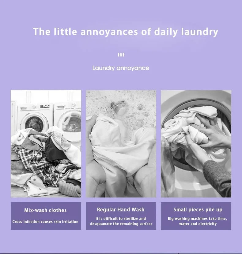 Tidesmit 8L foldable washing machine with spin dryer, showing compact design for travel and small apartment laundry.