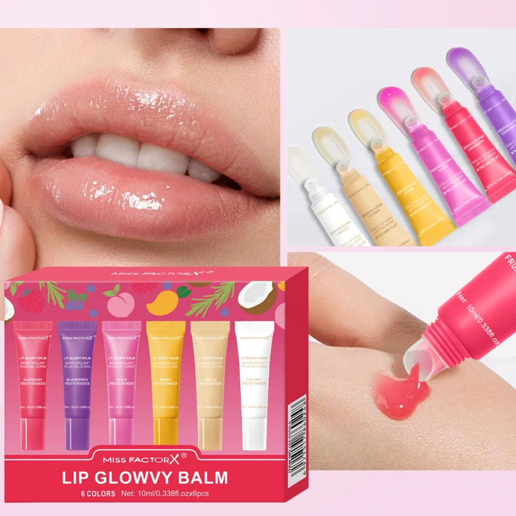 Fruit Flavored Lip Oil Set – 6-Piece Hydrating Lip Care Treatment Lip Care Tidesmit