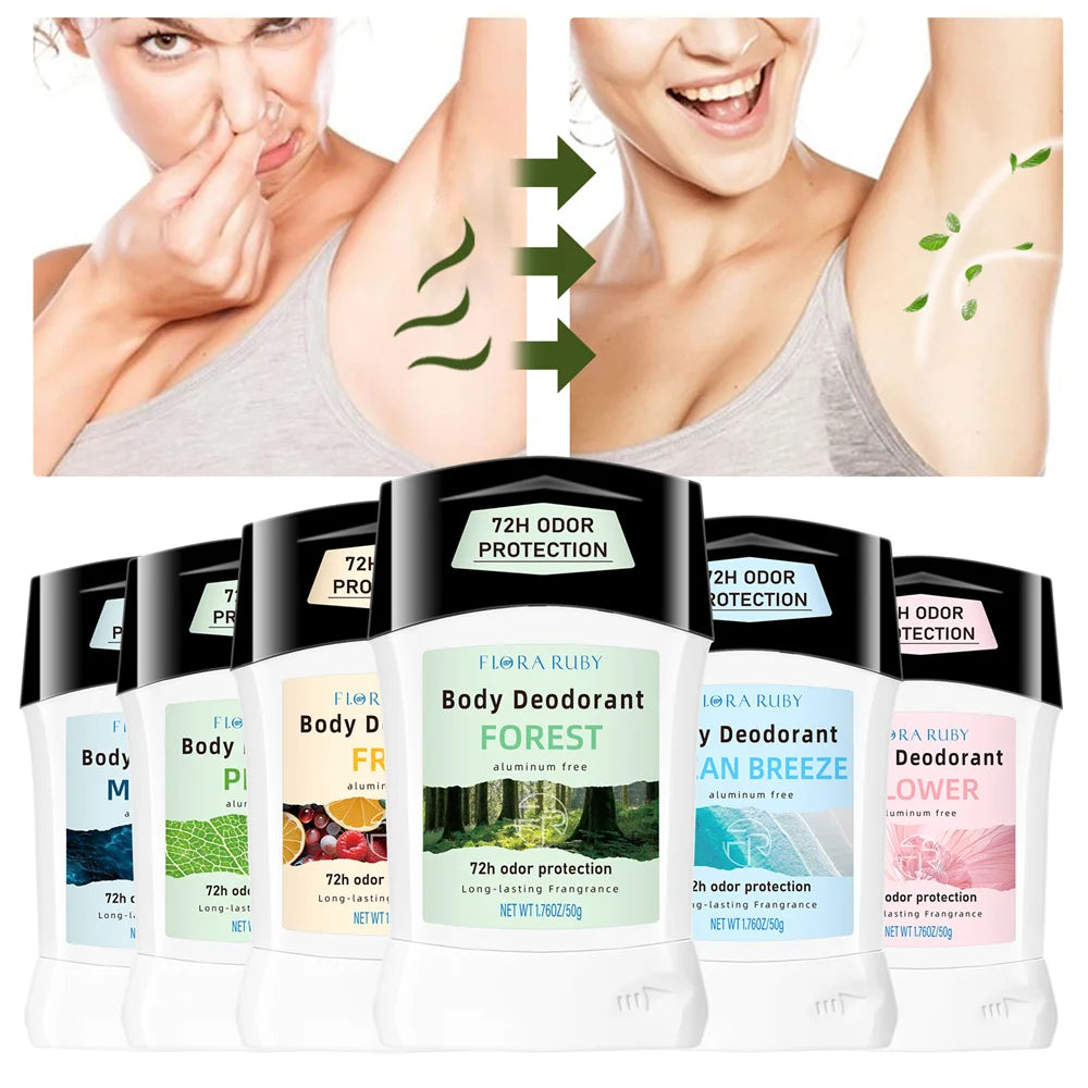 Tidesmit 50g aluminum-free deodorant stick for women with natural floral scent for effective body odor control.