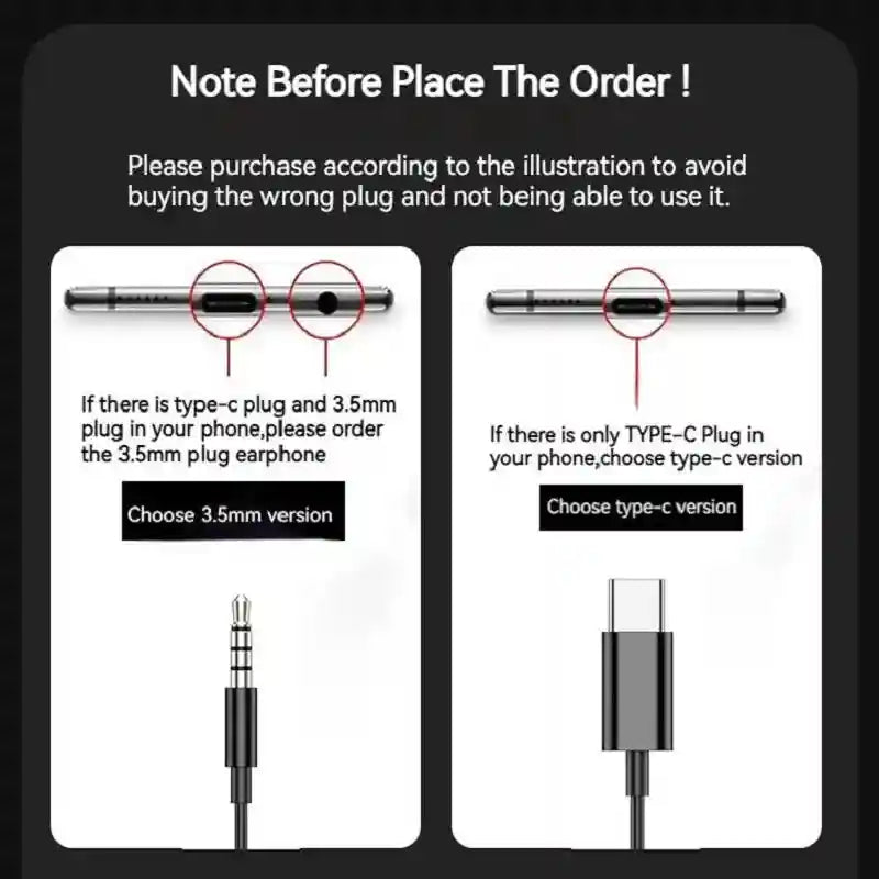 Wired Earbuds with Mic and 9D Surround Sound - USB-C & 3.5mm Options Tidesmit