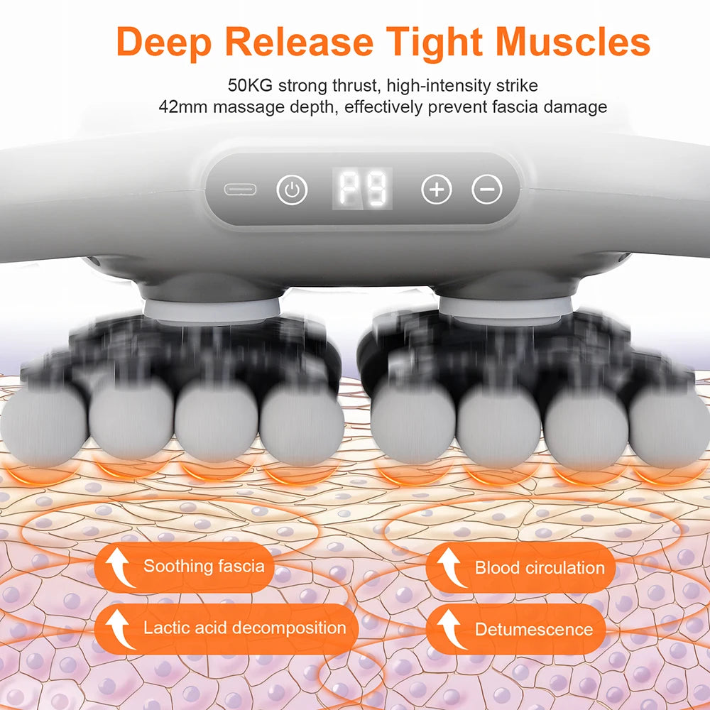 Deep Tissue Massage Gun | 42-Head Percussive Therapy Device - Tidesmit Fascia Gun Tidesmit