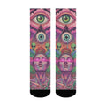 Mystery Eyes Happy Alien Psychedelic Socks Casual Fashion Men's Socks Novelty Funny Compression Socks Crazy Street Hip-Hop Socks