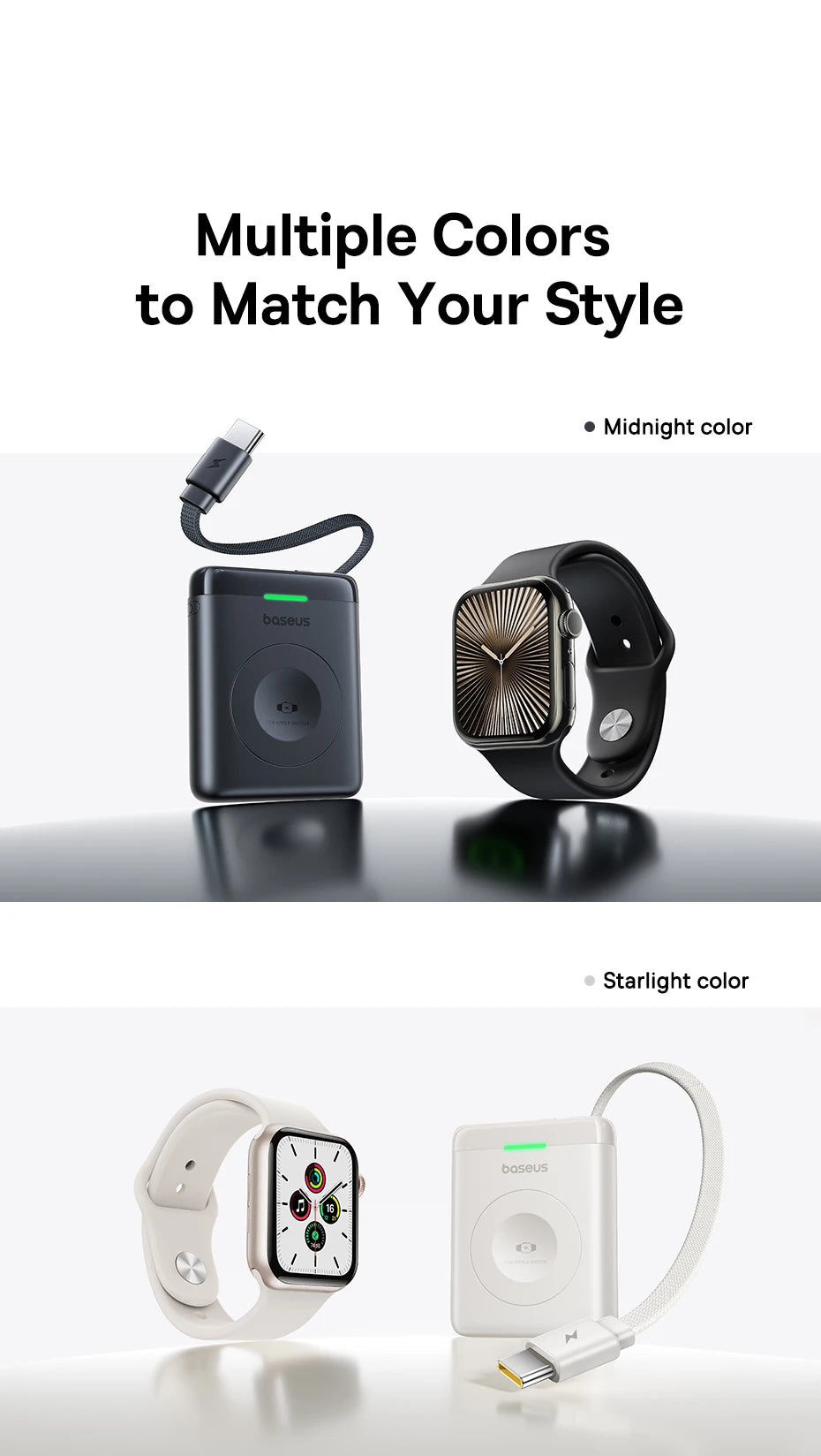 Magnetic Apple Watch Charger | Fast USB-C Cable | Qi Certified Tidesmit