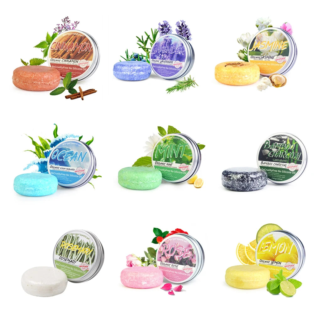 14 Style Ginger Handmade Shampoo Soap Cold Processed Soap Solid Shampoo Bar Pure Plant Hair Shampoos Hair Care Bar Soap