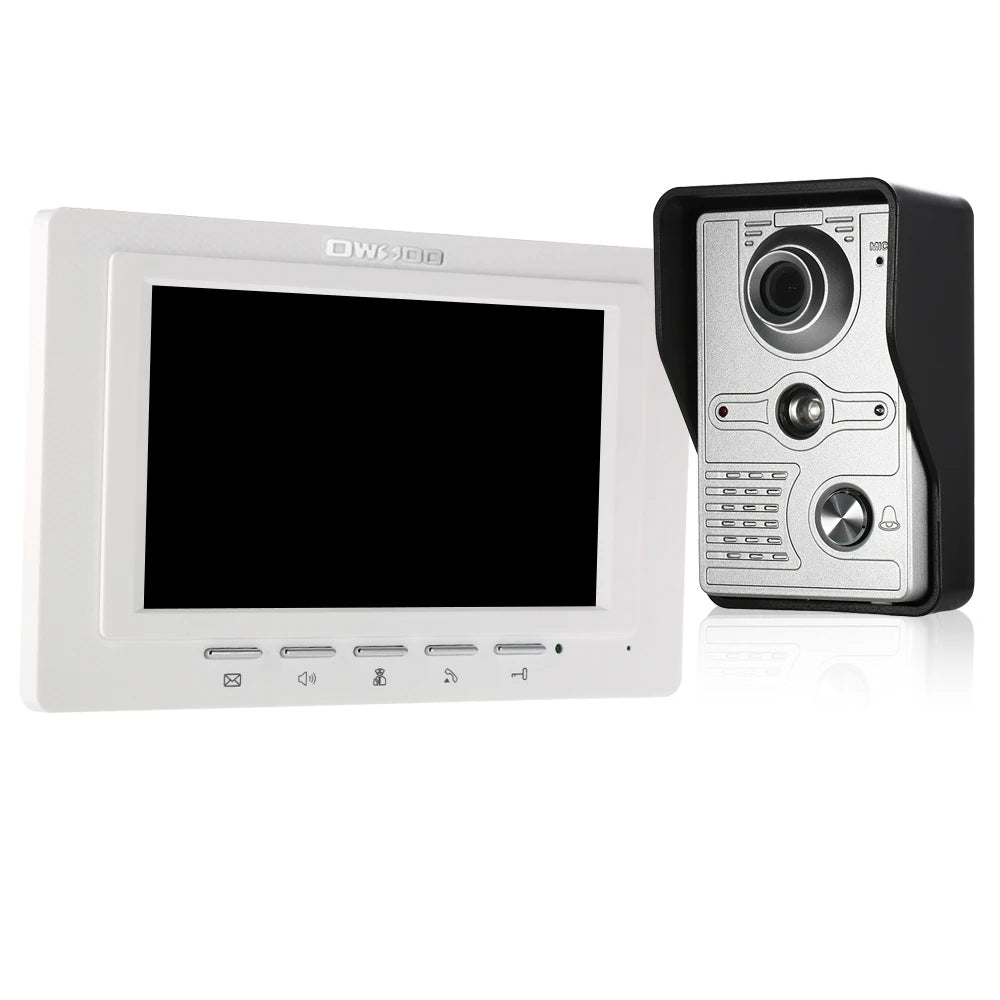 7 inch Wired Video Doorbell Indoor Monitor IR-CUT Outdoor Camera Visual Intercom Two-way Audio Remote Unlock Video Door Phone