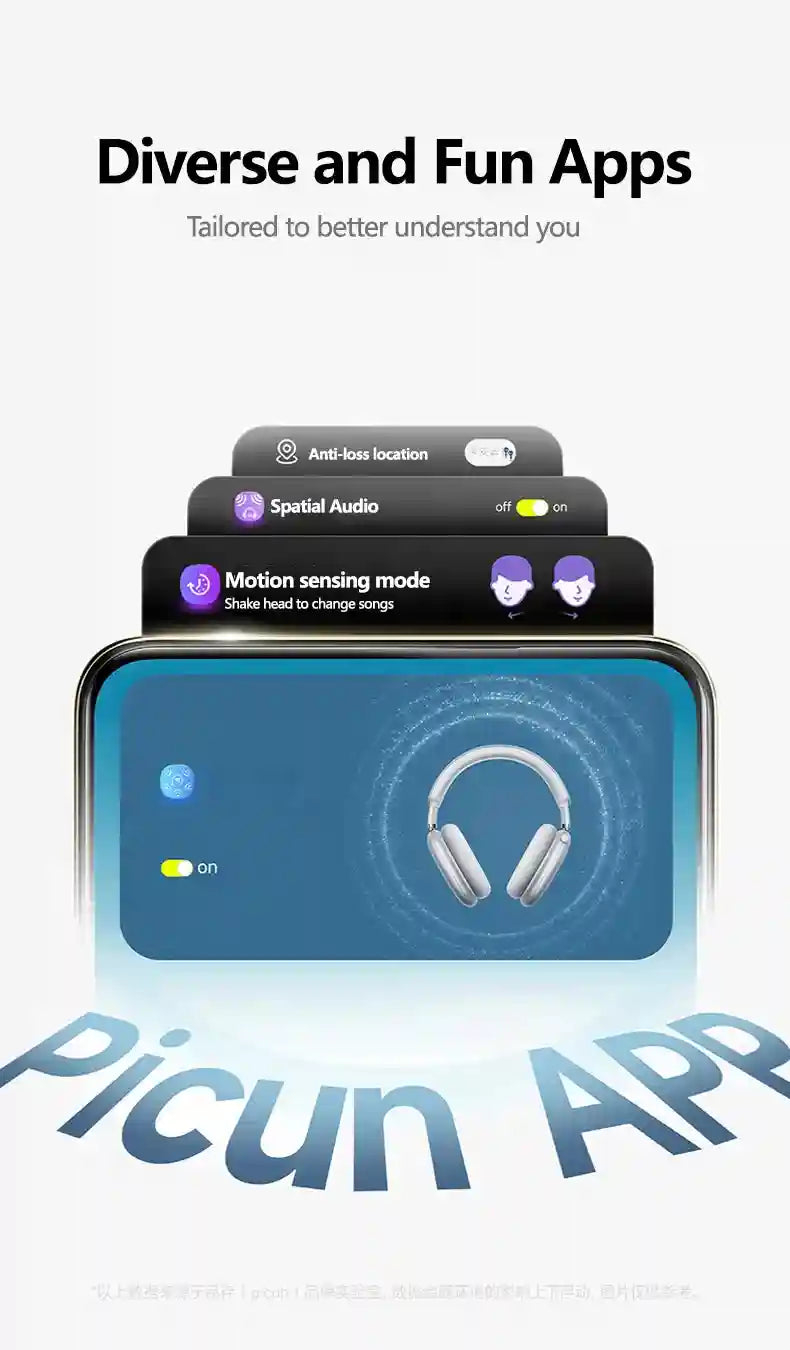 Wireless Headphones with Hybrid Active Noise Cancellation & 180H Battery Tidesmit