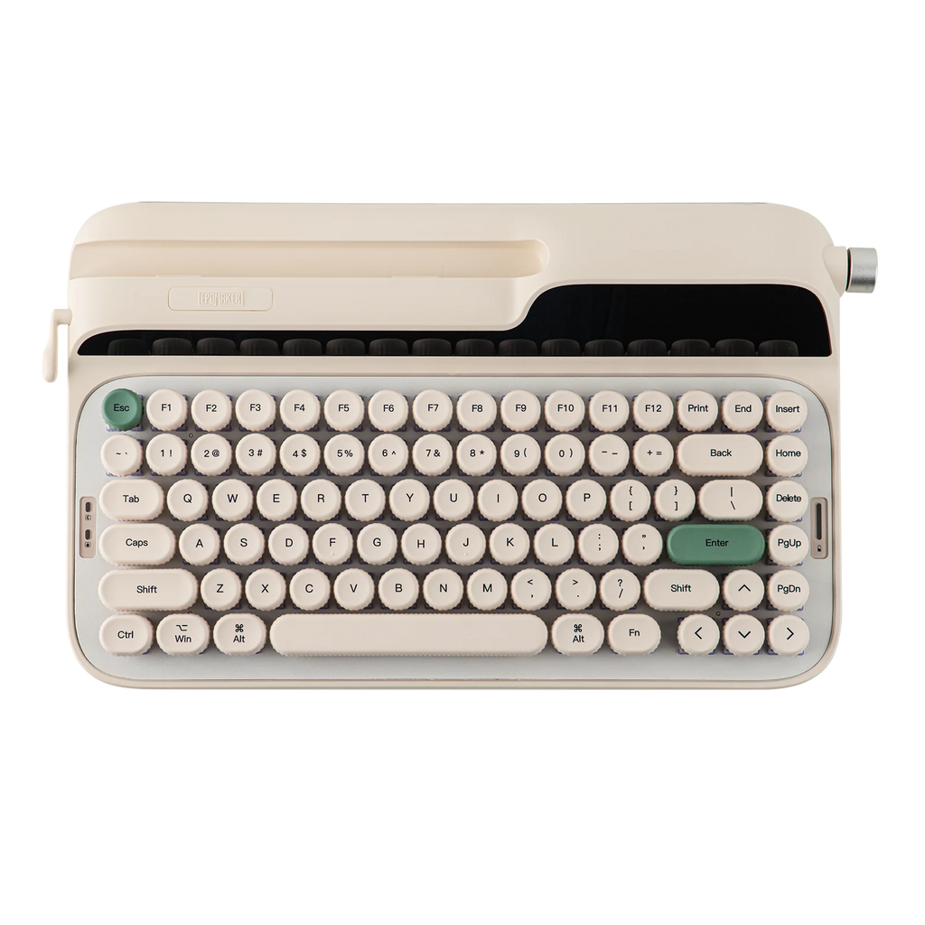 EPOMAKER Glyph 75% ANSI US Layout Wired/2.4Ghz/BT Wireless Typewriter Retro Mechanical Keyboard with TFT Screen & Rotary Knob