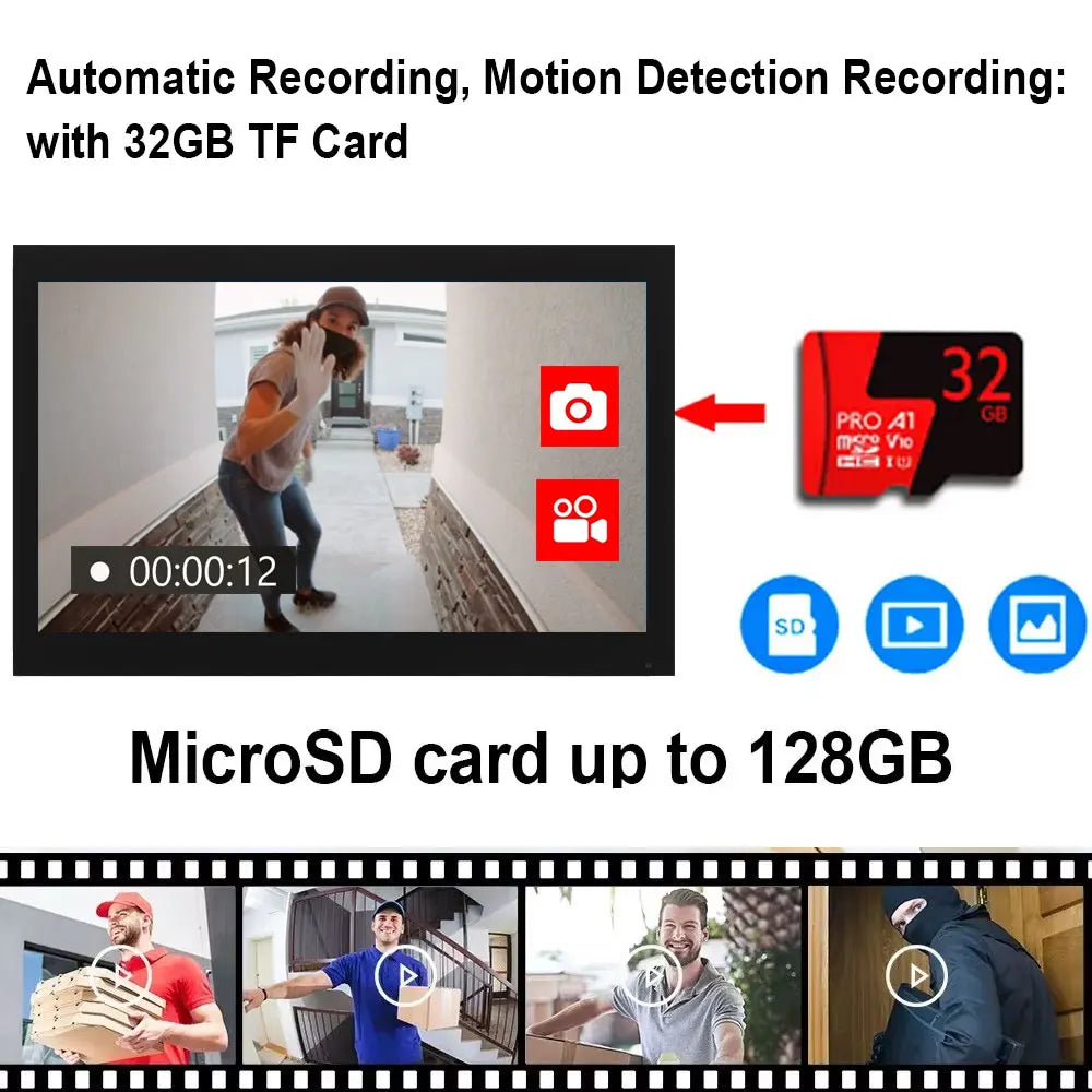 7 Inch Tuya Smart Wifi Video Entry Phone Intercom System 1080P 2 Wire Home Video Doorphone Doorbell RFID Card Unlock Apartment