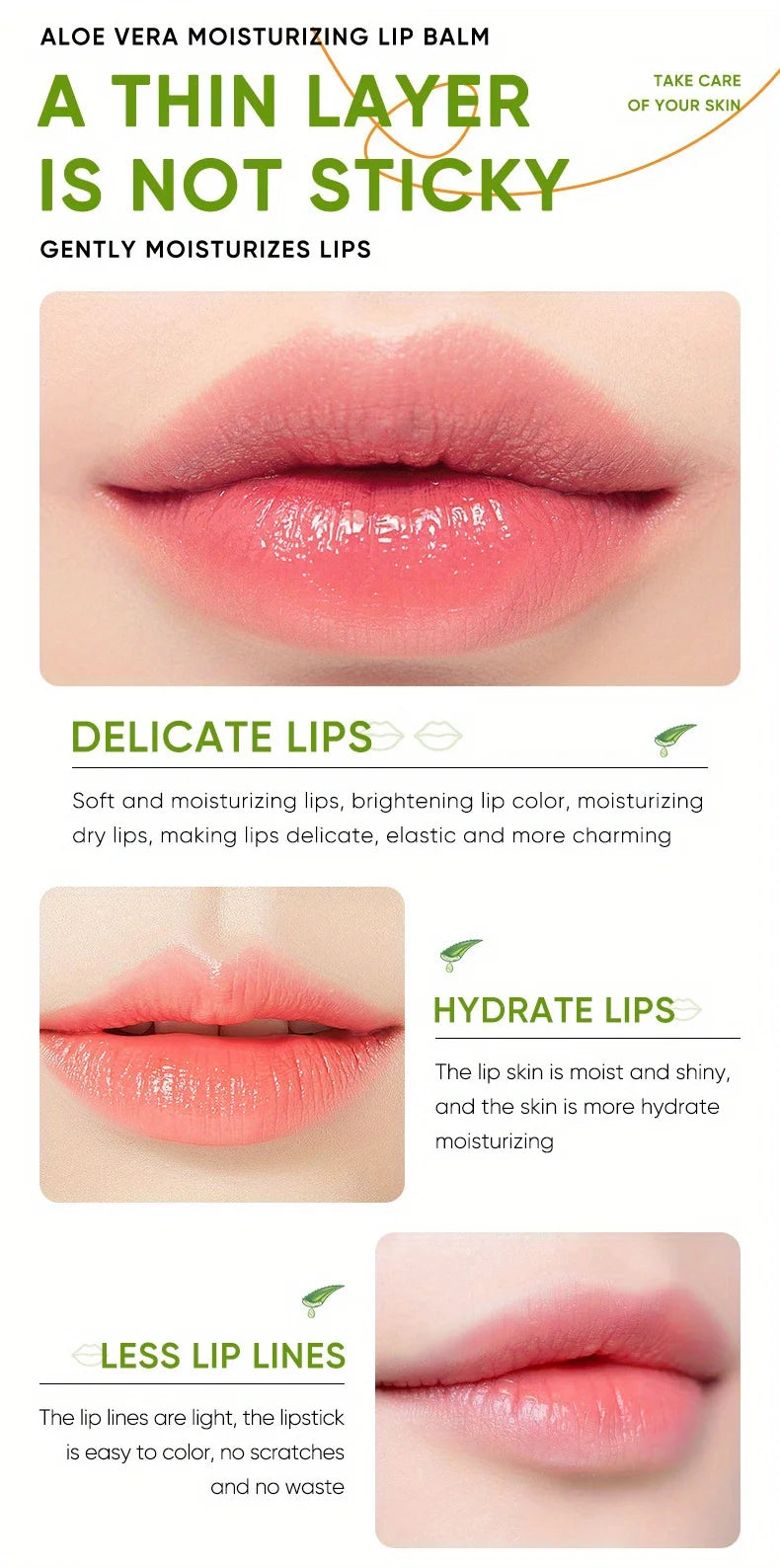 Aloe Vera Lip Balm for Hydrating Dry Lips - Cruelty-Free Lip Care Set Lip Care Tidesmit