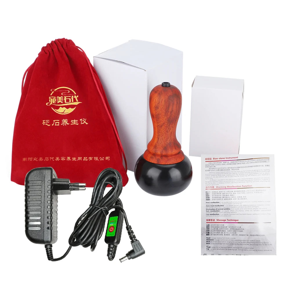 Electric Gua Sha Massager | Heated Bianstone Face & Body Tool Back Massage Instrument Tidesmit