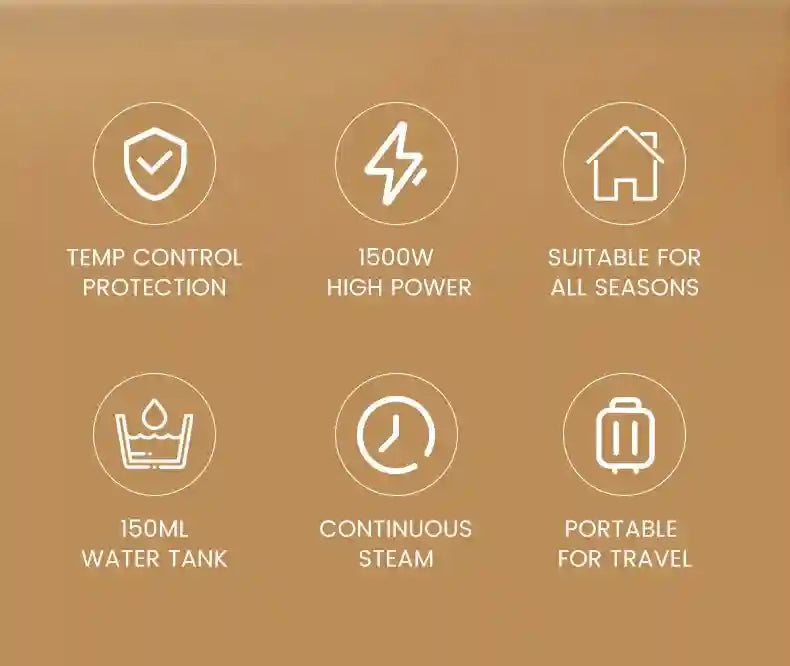 Tidesmit 1500W foldable handheld fabric clothes steamer showing compact portable design for easy travel storage