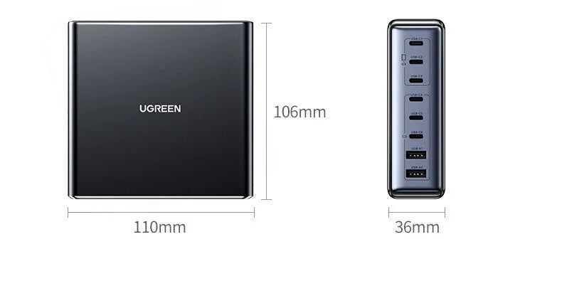 UGREEN 200W GaN Charger 8 in 1 Desktop Laptop Fast Charging Stand For Phone Tablets Smart Watch Desktop Charging Station iPad
