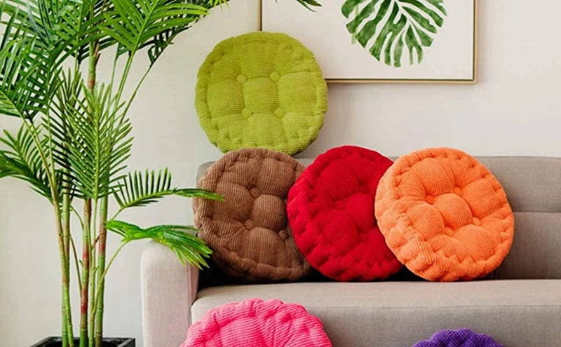 Meditation Floor Square Round Pillow For Seating Tufted Thick Pad Corduroy Cushion For Yoga Balcony Chair Seat Cushions Blue