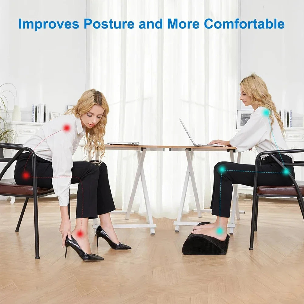Memory Foam Under Desk Foot Rest - Ergonomic Support with Washable Cover Body Shaping Massage Equipment Tidesmit