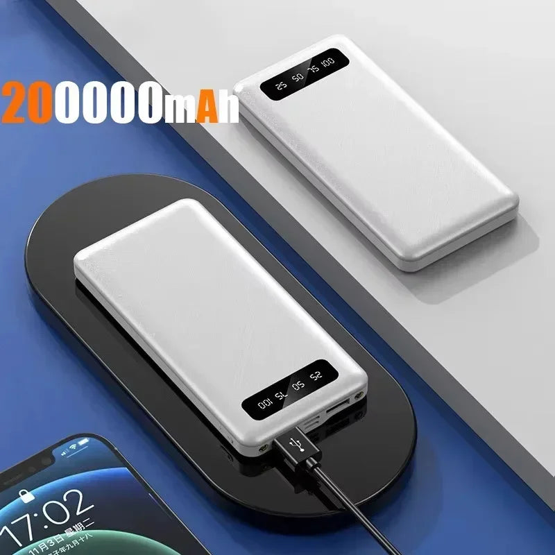 Tidesmit 200000mAh Portable Power Bank - 120W Fast Charging PD Battery White 200000mAh Tidesmit