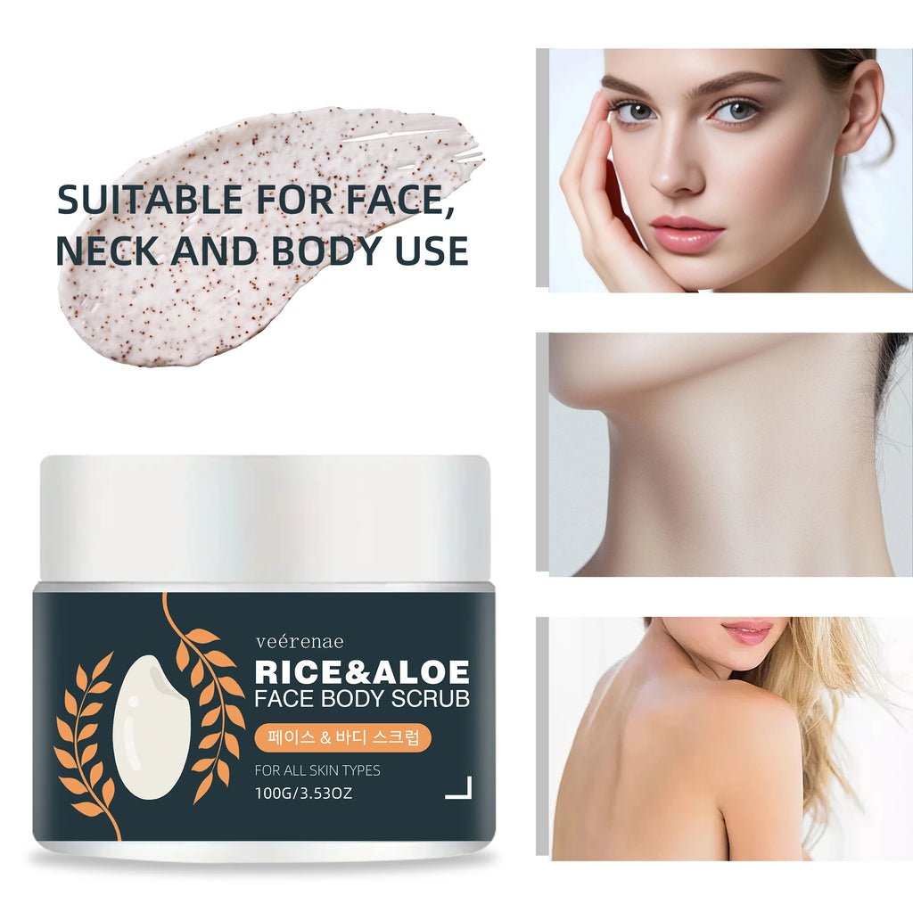 Rice And Aloe Face And Body Scrub | Gentle Exfoliating Skin Treatment Scrubs Treatments Tidesmit