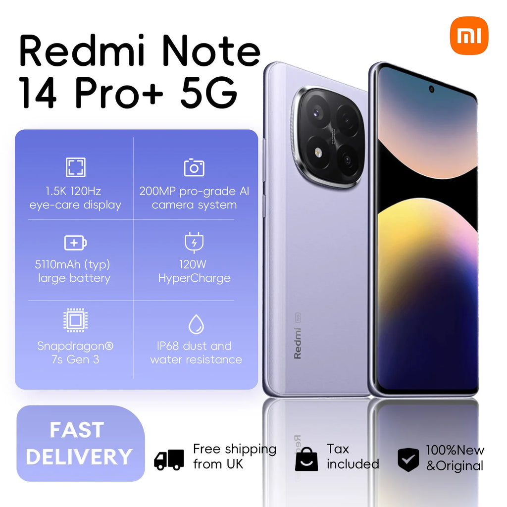 Xiaomi Redmi Note 14 Pro+ 5G 256GB - Pro Grade Camera & AMOLED Display AE Tidesmit