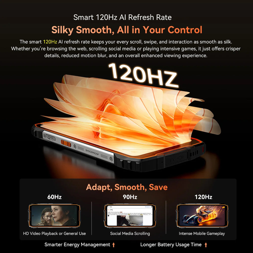 Blackview OSCAL PILOT 3 5G AI Rugged Smartphone MTK 6300, 6.78" 2.4K Display 120Hz, 12GB 256GB, 7500Amh Battery Phone,Android15