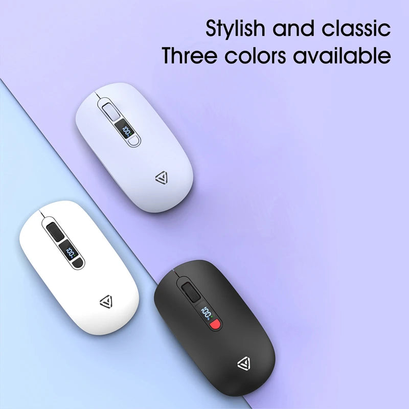 Wireless Mouse Bluetooth 2.4G With Smart Display Silent Portable Silent Click Mouse Rechargeable Office Computers Laptops 2026