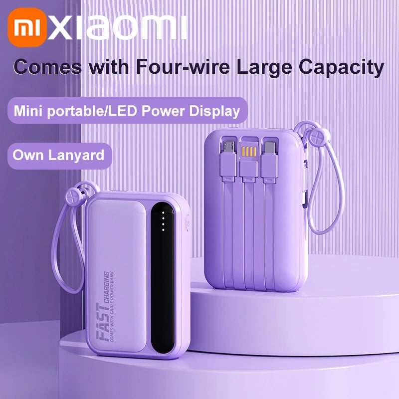 Tidesmit Portable Charger: Fast Charging Power Bank with 4 Cables Tidesmit