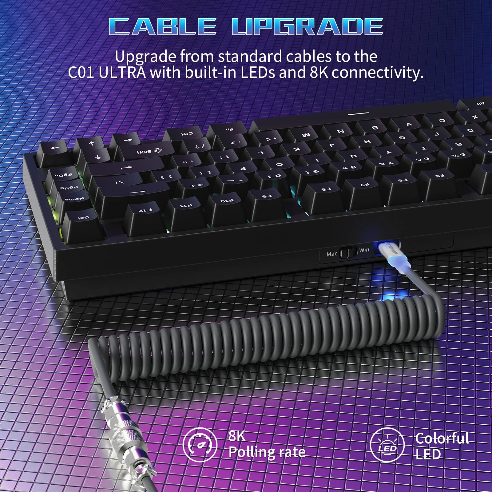 ATTACK SHARK R82 HE Rapid Trigger Wired Mechanical Gaming Keyboard TKL NKRO with 8K Polling,0.005mm RT Accuracy,256K Scan Rate,
