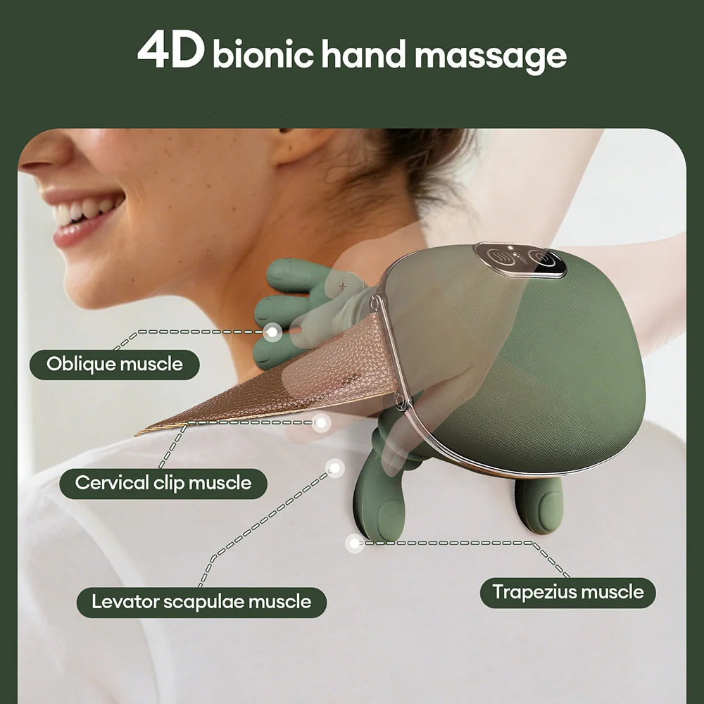 Wireless Neck and Shoulder Massager: Deep Tissue Rechargeable Relief - Green Body Shaping Massage Equipment Tidesmit